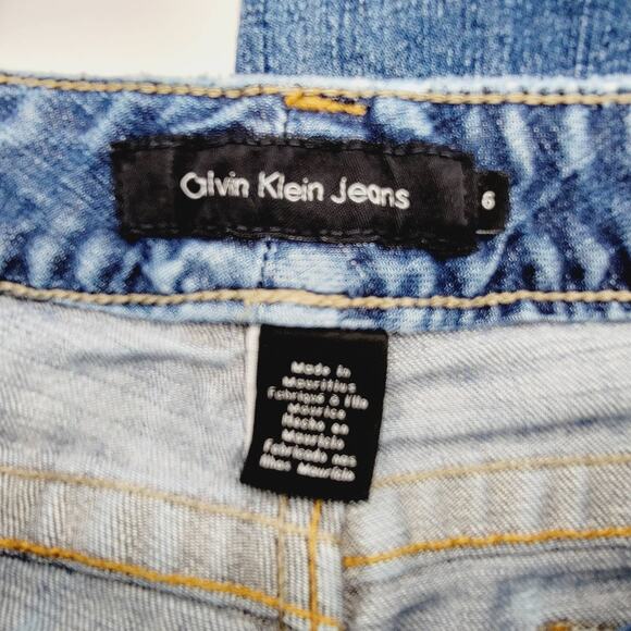 VTG Calvin Klein Y2K Patch Pocket Low Rise Straight Leg Jeans WB97A95 - Size 6 - Picture 6 of 8